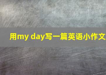 用my day写一篇英语小作文